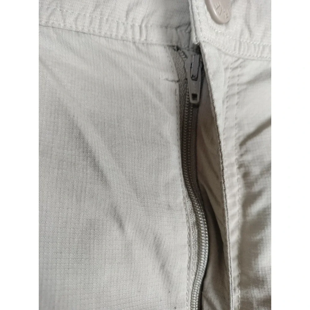 The North Face Horizon Cargo Shorts Men 32 Khaki‎ Tan Nylon Ripstop Hiking Flaws